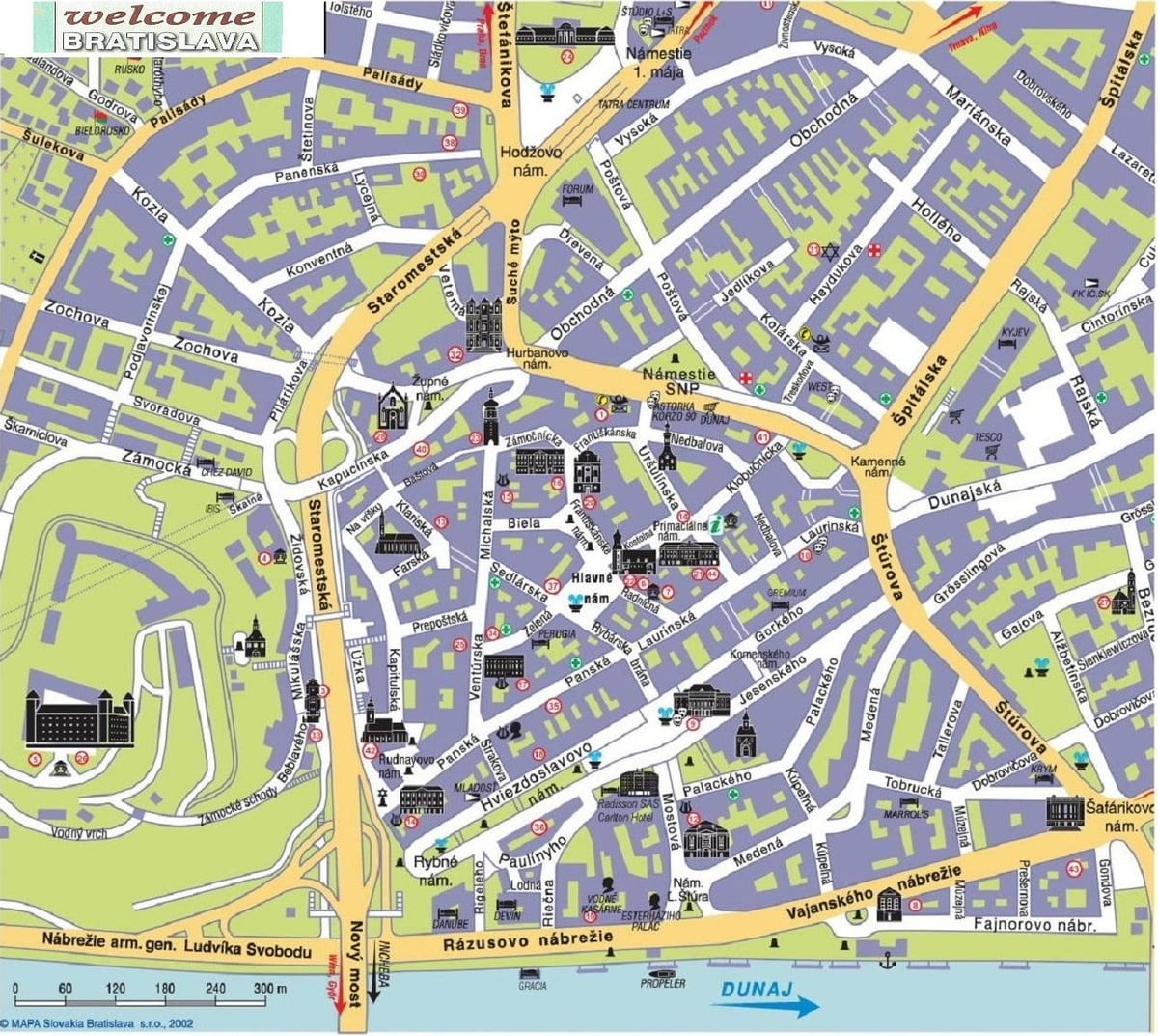zemljevid bratislava Slovaška
