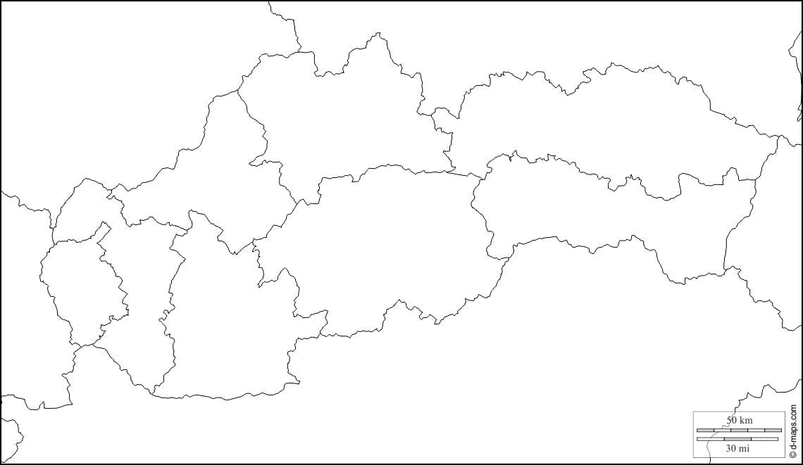 zemljevid Slovaške prazno