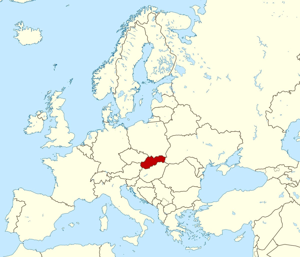 zemljevid Slovaške zemljevid evrope