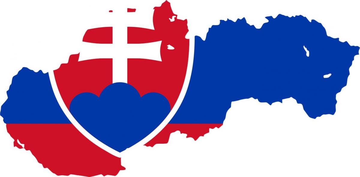 zemljevid Slovaške zastave