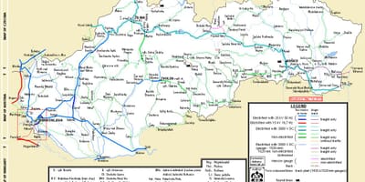 Slovaška vlak zemljevid