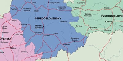 Zemljevid Slovaške politične