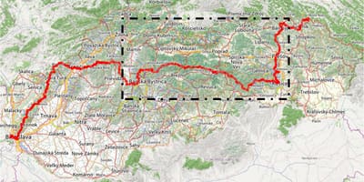 Pohodniški zemljevid Slovaška