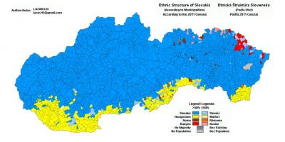 Zemljevid Slovaške etnične