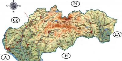Zemljevid Slovaške gradov
