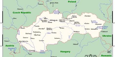 Zemljevid Slovaške z mesta