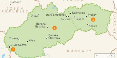 Slovaška na zemljevidu
