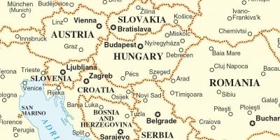 Zemljevid Slovaške okoliških državah