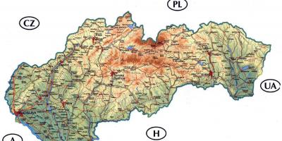 Podroben zemljevid Slovaške